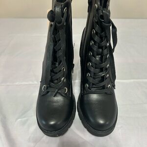 Sincerely Jules Black Lace-Up Ankle Boots
